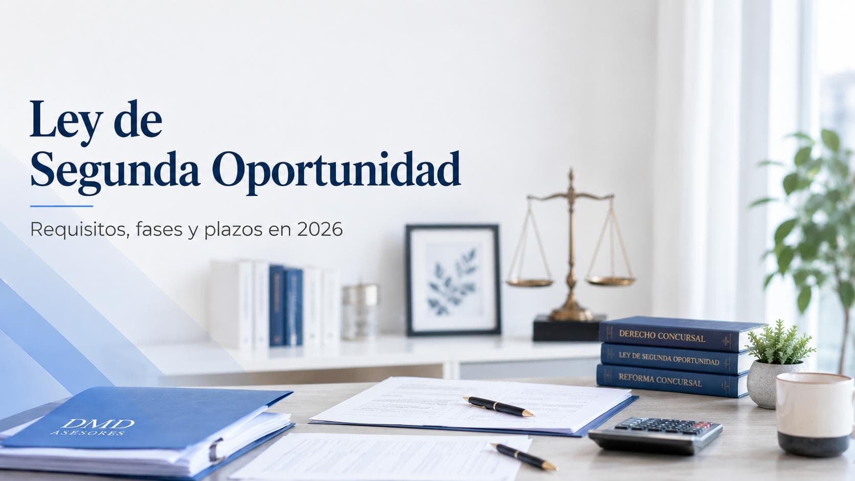 Ley de Segunda Oportunidad: requisitos, fases y plazos en 2026 con documentos legales de DMD Asesores